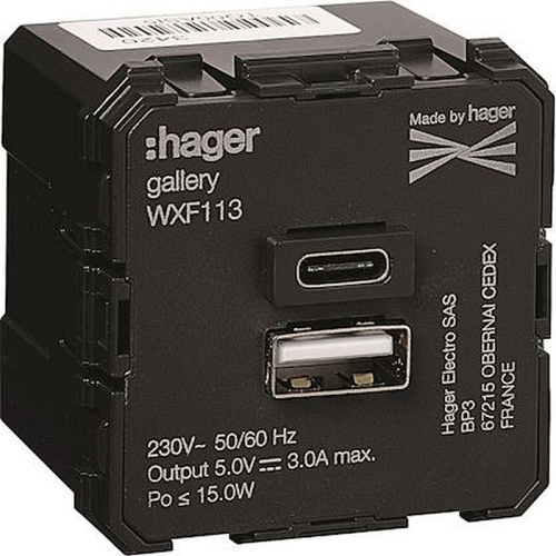 Chargeur double USB A+C gallery-WXF113-3250617191111-HAGER