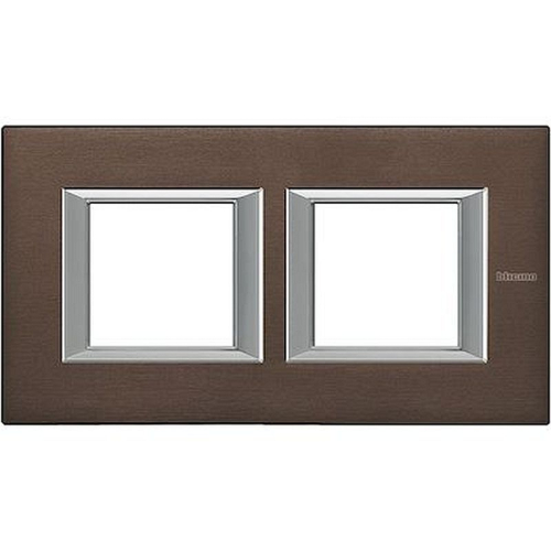 Plaque rectangulaire Axolute Aluminium anodisé 2+2 modules horizontal - Bronze-HA4802M2HBR-8012199958699-BTICINO