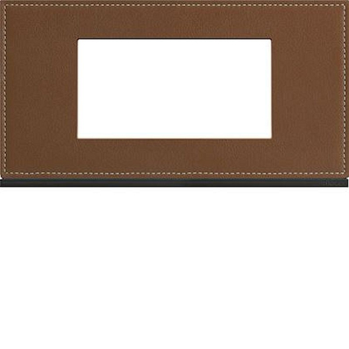 Plaque gallery 4 modules entraxe 71mm matiere coffee leather-WXP4904-3250617196635-HAGER