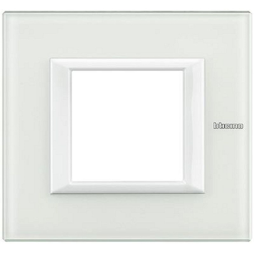 Plaque rectangulaire Axolute Verre 2 modules - Verre blanc-HA4802VBB-8012199980201-BTICINO