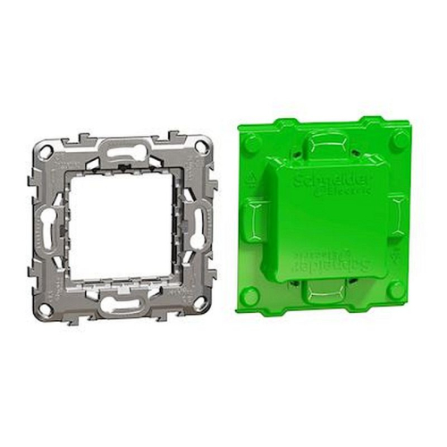 Unica - support de fixation 2 modules avec protection de chantier - zamac-NU7002C-3606481811912-SCHNEIDER ELECTRIC FRANCE