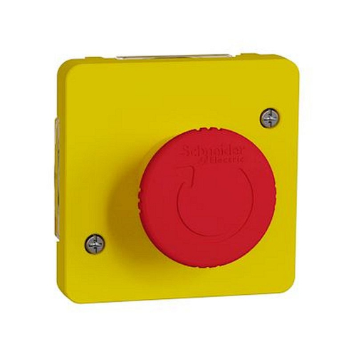 Mureva Styl - Arrêt d'urgence 1/4 tour - composable IP55 - IK08 - jaune-MUR35053-3606480789489-SCHNEIDER ELECTRIC FRANCE