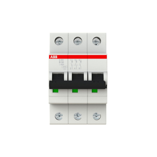 Disjoncteur S203 3P 50A Courbe B Raccordement à vis - 10KA (3Modules)-2CDS253001R0505-4016779550963-ABB