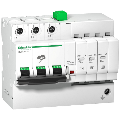 Acti9, iQuick PRD20r parafoudre 3P avec report signalisation-A9L16296-3606480387081-SCHNEIDER ELECTRIC FRANCE