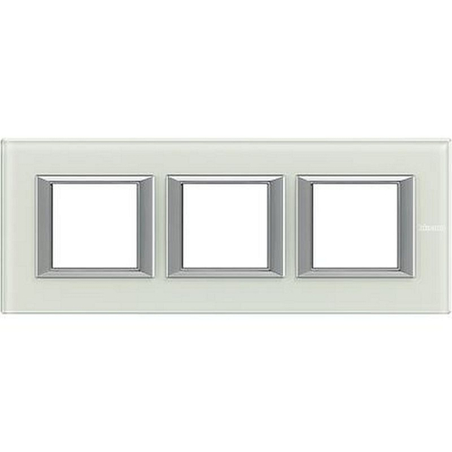 Plaque rectangulaire Axolute Verre 2+2+2 modules horizontal - Whice-HA4802M3HVSW-8012199959252-BTICINO