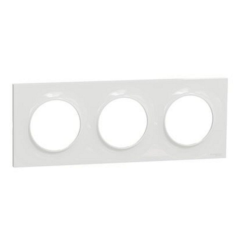 Odace Styl, plaque Blanc 3 postes horizontaux ou verticaux entraxe 71mm-S520706-3606480318450-SCHNEIDER ELECTRIC FRANCE