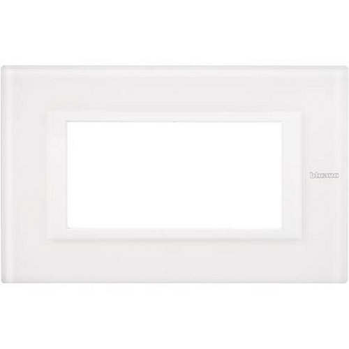 Plaque rectangulaire Axolute Verre 4 modules - Verre blanc-HA4804VBB-8012199980218-BTICINO