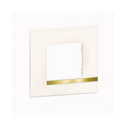 Plaque Altège Déco 1 poste Opale - blanc brillant avec liseré imitation or-BTAL9OP1-8005543601754-BTICINO