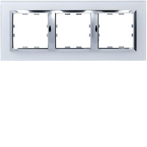 Kallysta épure plaque 3 postes horizontale entraxe 71 verre coloris Cristal Alba-WK803-3250617068031-HAGER