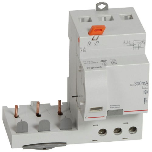 Bloc diff adaptable vis DX³ pour disj. 1 module/pôle - 3P 400V~ 40A typeAC 300mA-410474-3245064104746-LEGRAND