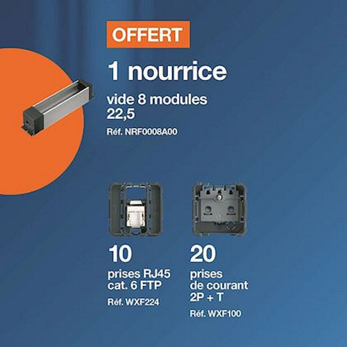 Pack gallery tertiaire + 1 nourrice vide 8 modules 22,5 offerte-EN21GAL_5-3250617060783-HAGER