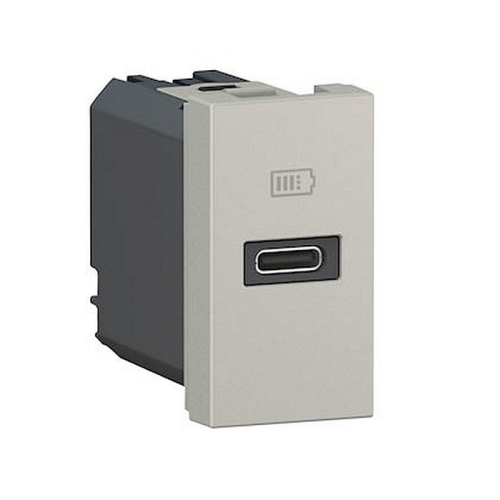 Chargeur USB Type-C Power Delivery Mosaic - 1 module alu pour poste de travail-077691L-3414972242608-LEGRAND