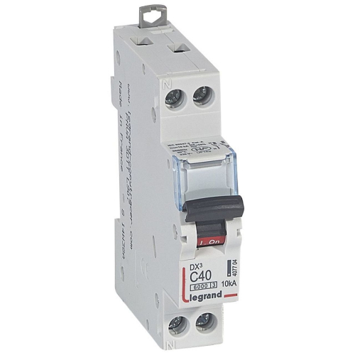 Disj. DX³6000 10kA arrivée haute/départ bas vis U+N 230V~ 40A courbe C -1 mod-407704-3245064077040-LEGRAND