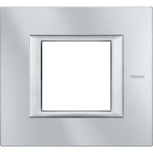 Plaque rectangulaire Axolute Aluminium monochrome 2 modules - Alu-HA4802HC-8005543513675-BTICINO