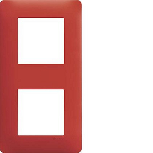 essensya Plaque 2 postes réversible entraxe 71mm Rouge émail-WE472-3250617104722-HAGER