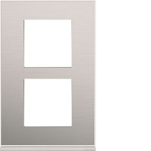 Plaque gallery 2 postes verticale 57mm placage aluminium-WXP2022-3250617195263-HAGER