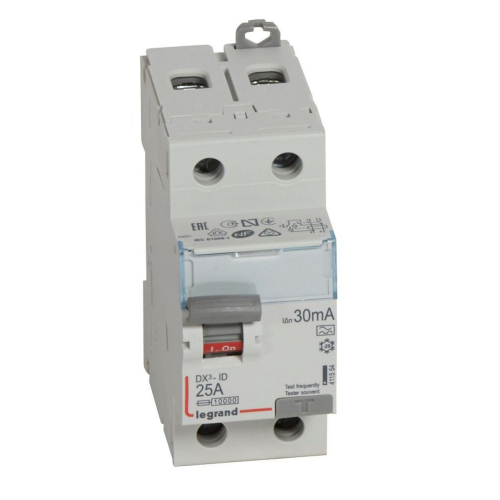 Interrupteur différentiel DX³-ID haut/bas vis - 2P 230V~ 25A typeA 30mA - 2 mod-411554-3245064115544-LEGRAND