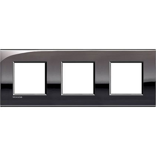 Plaque Livinglight Air Brillant 2+2+2 modules horizontal ou vertical - Étain-LNE4802M3PT-8005543501641-BTICINO