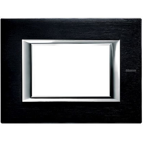 Plaque rectangulaire Axolute Aluminium brossé 3 modules - Anthracite-HA4803XS-8012199760278-BTICINO