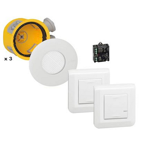 Kit 3 spots dimmable Modul'up complet + micromodule + 2 cdes Mosaic sans fil-088553-3414971414310-LEGRAND