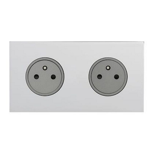 Art d'Arnould univers Epure double prise de courant 2P+T 16A 250V - acier miroir-67632-3233620676325-ARNOULD