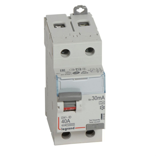 Interrupteur différentiel DX³-ID haut/bas vis - 2P 230V~ 40A typeA 30mA - 2 mod-411555-3245064115551-LEGRAND