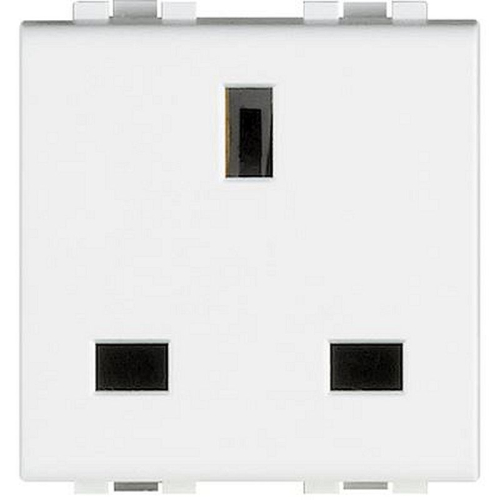 Prise de courant standard britannique 2P+T Livinglight 13A - Blanc - 2 modules-N4150-8012199817293-BTICINO