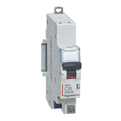 Disjoncteur DNX³ 4500 - auto/auto - U+N 230V~ 10A - 4,5kA - courbe C - 1 module-406782-3245064067829-LEGRAND