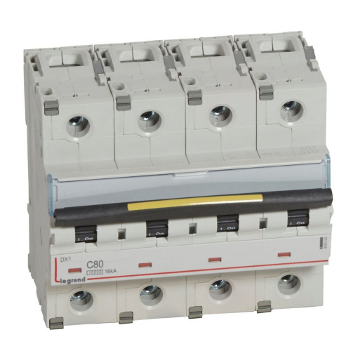 Disjoncteur DX³10000 16kA arrivée haut/départ bas vis 4P 80A courbe C 6 modules-409362-3245064093620-LEGRAND