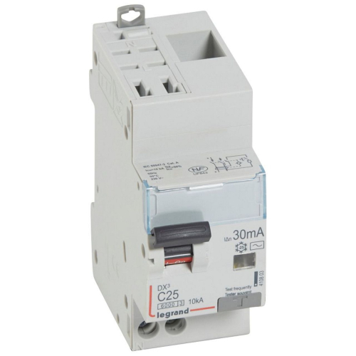 Disjoncteur diff DX³ 6000 -auto/vis-U+N 230V~-25A-typeAC-30mA-courbe C - 2 mod-410803-3245064108034-LEGRAND