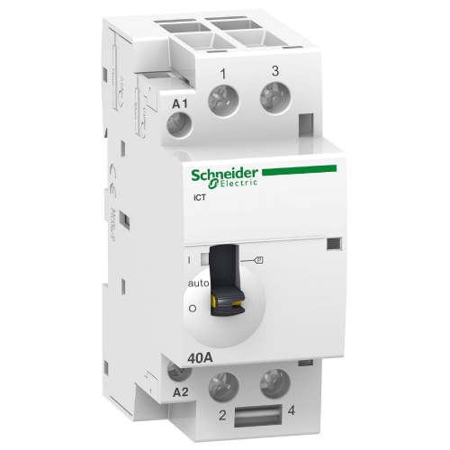 Acti9, iCT contacteur à commande manuelle 40A 2NO 24VCA 50Hz-A9C21142-3606480375255-SCHNEIDER ELECTRIC FRANCE