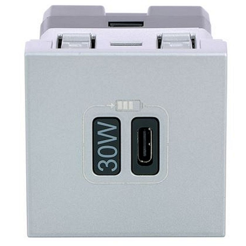 Chargeur simple USB Mosaic Type-C 3A 30W power delivery 2 modules - alu-079385L-3414971941441-LEGRAND