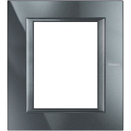 Plaque rectangulaire Axolute Aluminium monochrome 3+3 modules - Anthracite-HA4826HS-8005543513866-BTICINO