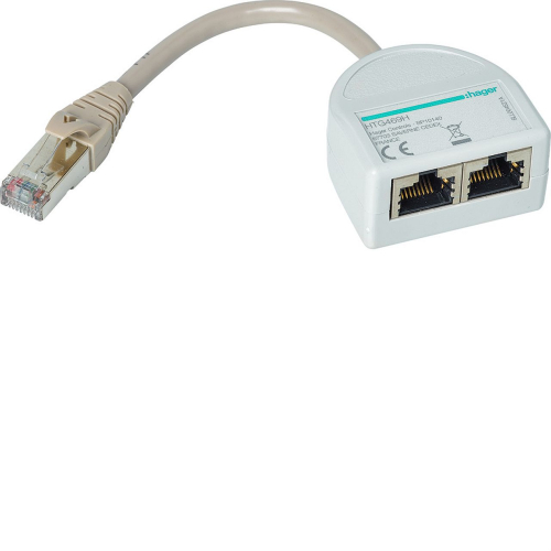 Eclateur de port 2 fils vers 2 RJ45 pour Modbus agardio-HTG469H-3250613138844-HAGER