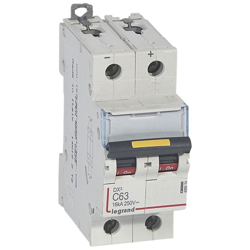 Disjoncteur DX³ 16kA - vis/vis - courant continu - 63A - courbe C - 2 modules-409574-3245064095747-LEGRAND