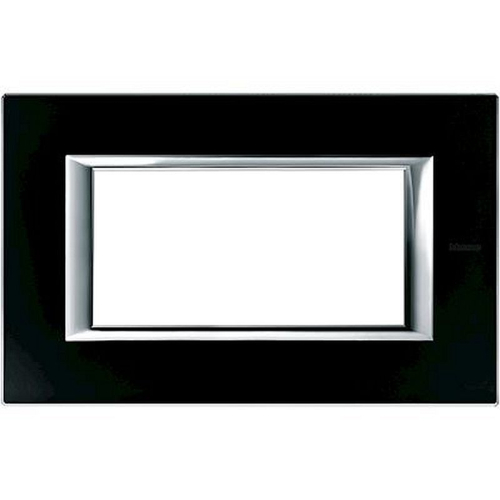 Plaque rectangulaire Axolute Verre 4 modules - Noir nuit-HA4804VNN-8012199758619-BTICINO