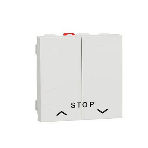 Unica - cde volet-roulant - double poussoir + STOP - 2 mod - Blanc - méca seul-NU323718-3606489455644-SCHNEIDER ELECTRIC FRANCE