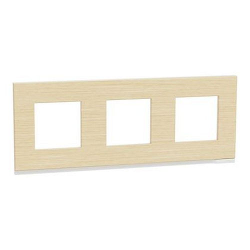 Unica Pure - plaque de finition - Bois nordique liseré Blanc - 3 postes-NU600683-3606489526177-SCHNEIDER ELECTRIC FRANCE