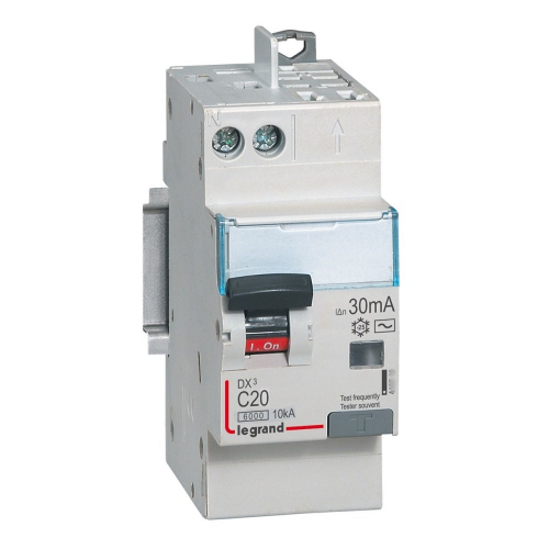 Disjoncteur diff DX³ 6000 -vis/auto-U+N 230V~-20A-typeAC-30mA-courbe C - 2 mod-410806-3414970518408-LEGRAND