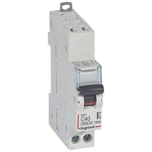 Disjoncteur DX³ 6000 - auto/vis - U+N - 230V~ - 40A - 10 kA - courbe C - 1M-407718-3245064077187-LEGRAND