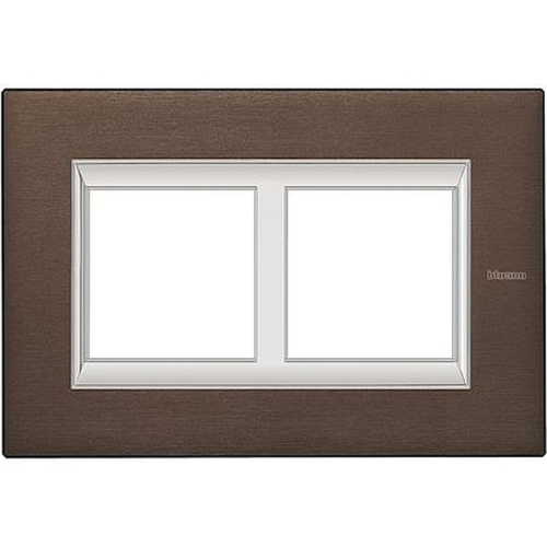 Plaque Axolute Aluminium anodisé 2+2mod horiz - rénovation entraxe 57mm -Bronze-HA4832/2BR-8012199804347-BTICINO