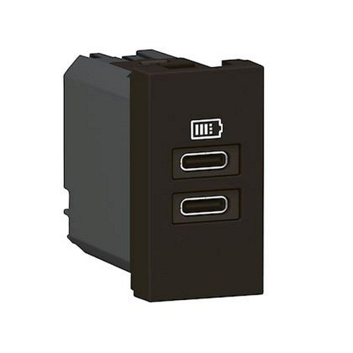 Chargeur 2 USB Type-C Mosaic - 1 module noir pour poste de travail-077682L-3414972243247-LEGRAND