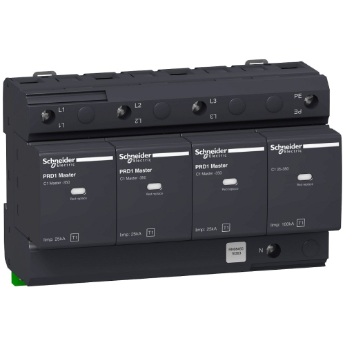 Acti9 - parafoudre PRD1 Master débrochable - 3P+N - 350V - report signalisation-16363-3606480060465-SCHNEIDER ELECTRIC FRANCE