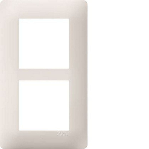 essensya Plaque 2 postes verticale entraxe 57mm, Blanc-WE406-3250617104067-HAGER