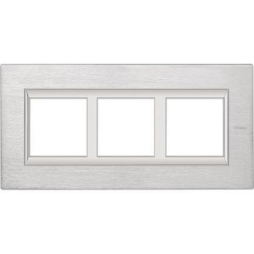 Plaque Axolute alu anodisé 3X2modules vertical - rénovation entraxe 57mm -Chrome-HA4832/3CR-8012199804521-BTICINO