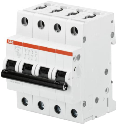 Disjoncteur S204L 4P 16A Courbe D Raccordement à vis - 6KA (4Modules)-2CDS244701R0161-4016779629867-ABB