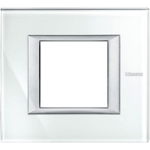 Plaque rectangulaire Axolute Verre 2 modules - Whice-HA4802VSW-8012199954622-BTICINO