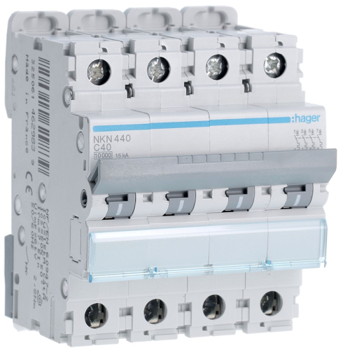 Disjoncteur 4P 10-15kA courbe C - 40A 4 modules-NKN440-3250614629839-HAGER