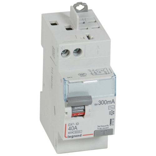 Interrupteur différentiel DX³-ID haut vis/haut auto 2P 230V~ 40A AC 300mA -2 mod-411635-3245064116350-LEGRAND