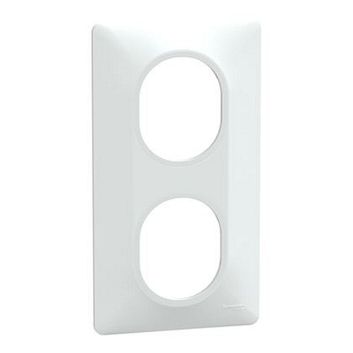 Ovalis - Plaque de finition - 2 postes Vertical - entraxe 71 mm - Blanc-S320724-3606482163140-SCHNEIDER ELECTRIC FRANCE